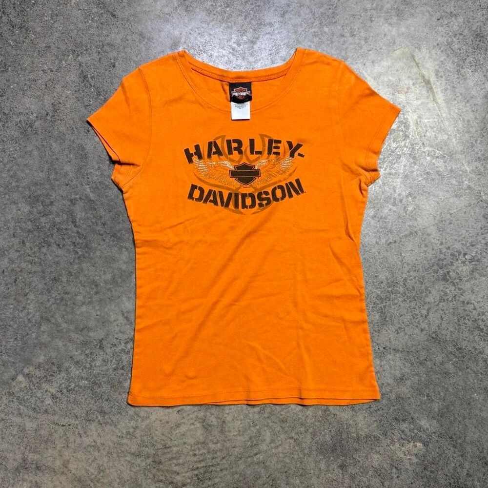 Harley-davidson Women's Orange T-shirt